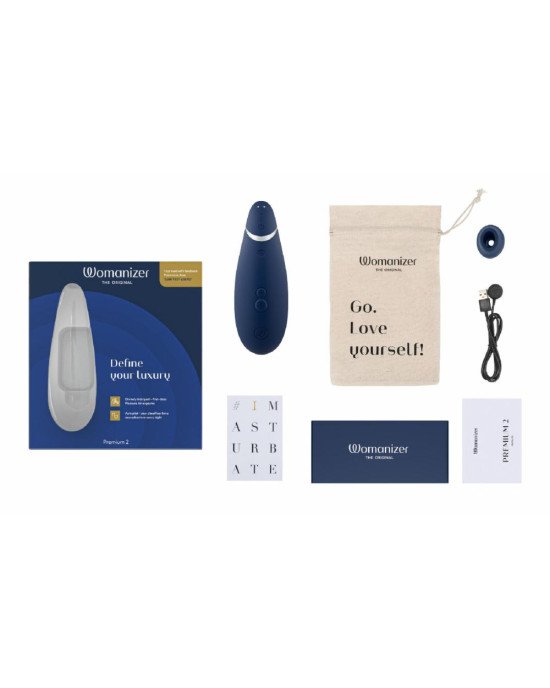 Вакуумний кліторальний стимулятор Womanizer Premium 2 - Blueberry Вакуумний кліторальний стимулятор Womanizer Premium 2 - Blueberry