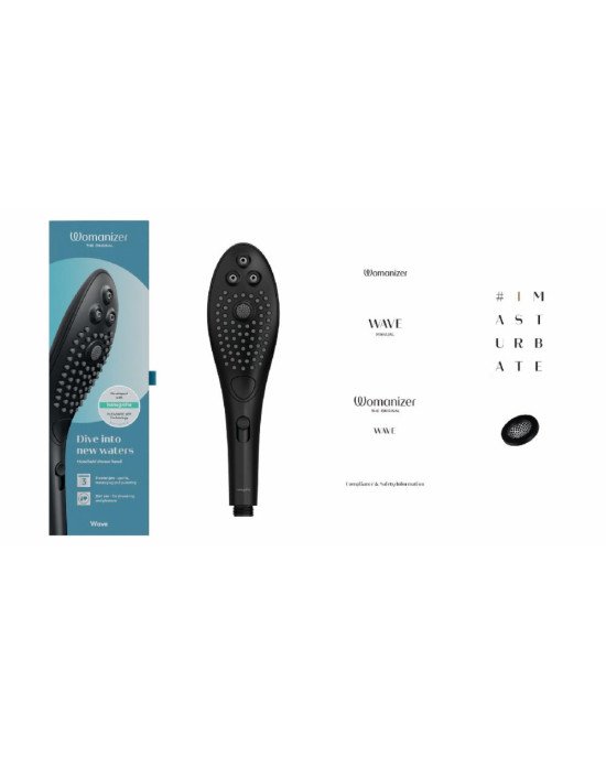 Насадка-стимулятор для душу 2в1 Womanizer Wave Black, масажер для інтимних зон Насадка-стимулятор для душу 2в1 Womanizer Wave Black, масажер для інтимних зон