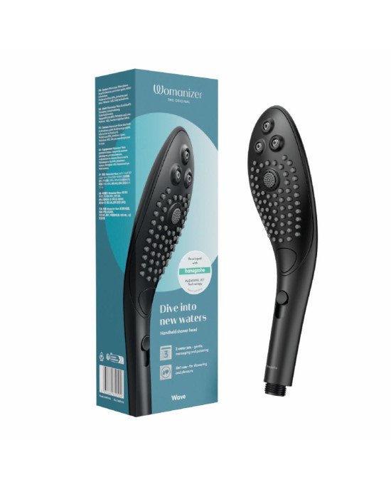 Насадка-стимулятор для душу 2в1 Womanizer Wave Black, масажер для інтимних зон Насадка-стимулятор для душу 2в1 Womanizer Wave Black, масажер для інтимних зон