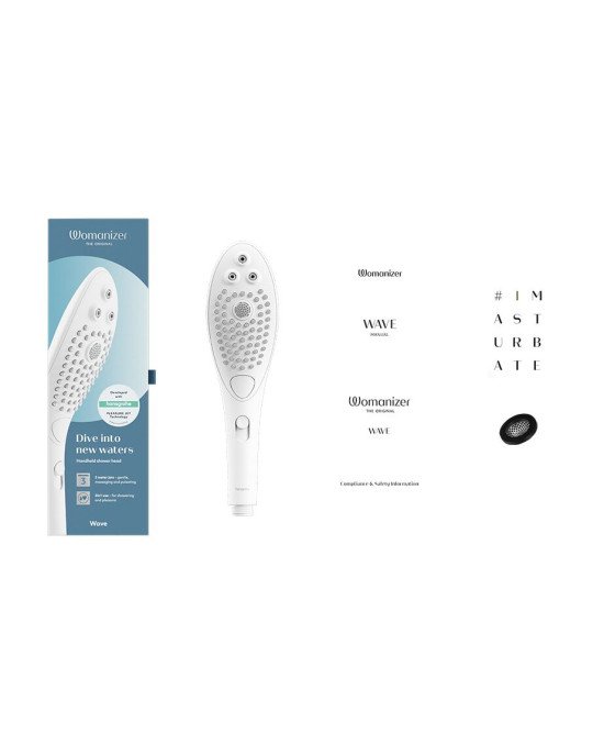 Насадка-стимулятор для душу 2в1 Womanizer Wave White, масажер для інтимних зон Насадка-стимулятор для душу 2в1 Womanizer Wave White, масажер для інтимних зон