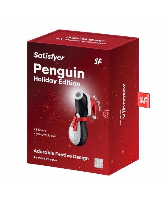 Вакуумний кліторальний стимулятор Satisfyer Penguin Holiday Edition, у шапочці та шарфі Вакуумний кліторальний стимулятор Satisfyer Penguin Holiday Edition, у шапочці та шарфі