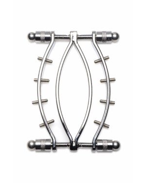 Затискач для статевих губ Master Series Spread'Em Poker Vagina Clamp with Adjustable Pressure Screws Затискач для статевих губ Master Series Spread'Em Poker Vagina Clamp with Adjustable Pressure Screws