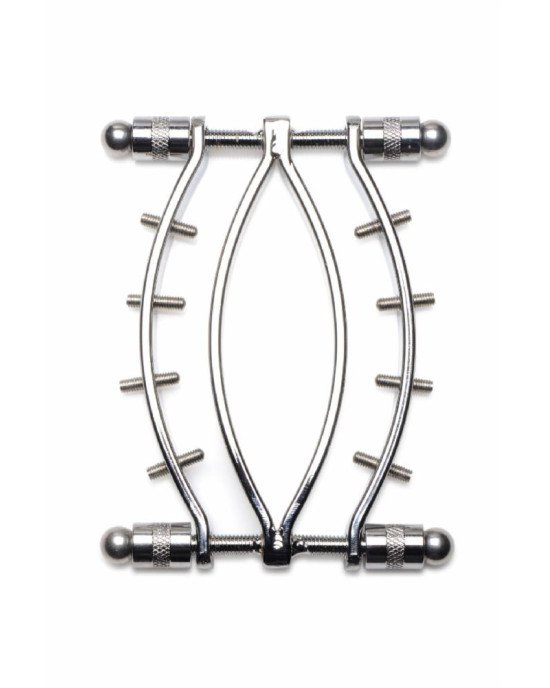 Затискач для статевих губ Master Series Spread'Em Poker Vagina Clamp with Adjustable Pressure Screws Затискач для статевих губ Master Series Spread'Em Poker Vagina Clamp with Adjustable Pressure Screws