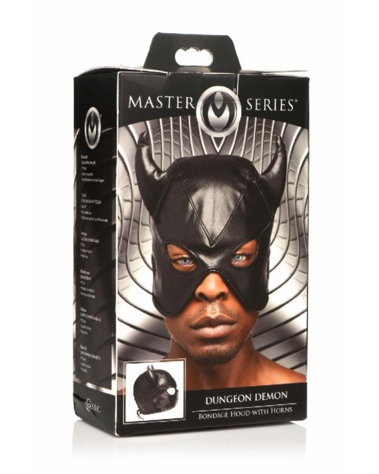 Маска Master Series Dungeon Demon Bondage Mask with Horns - Black Маска Master Series Dungeon Demon Bondage Mask with Horns - Black