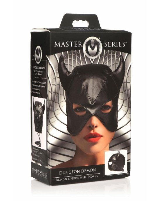 Маска Master Series Dungeon Demon Bondage Mask with Horns - Black Маска Master Series Dungeon Demon Bondage Mask with Horns - Black