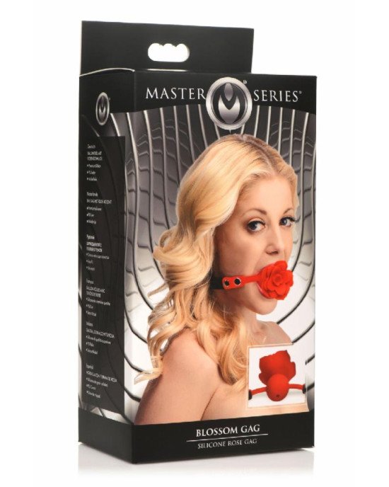 Кляп Master Series Blossom Silicone Rose Gag - Red