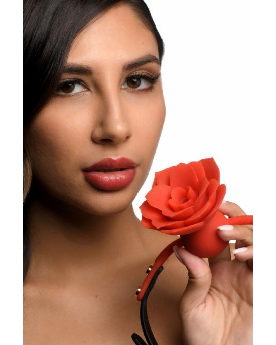 Кляп Master Series Blossom Silicone Rose Gag - Red