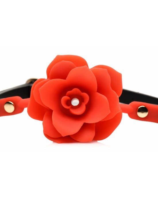 Кляп Master Series Blossom Silicone Rose Gag - Red