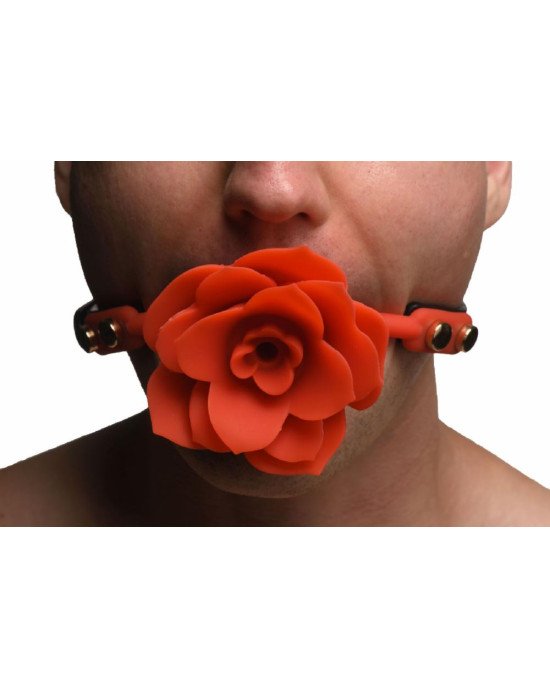 Кляп Master Series Blossom Silicone Rose Gag - Red