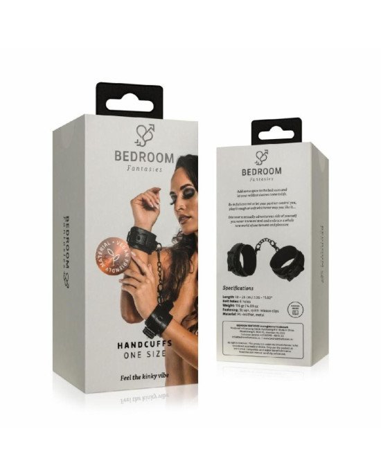 Наручники Bedroom Fantasies: Faux Leather Handcuffs One Size, чорні Наручники Bedroom Fantasies: Faux Leather Handcuffs One Size, чорні
