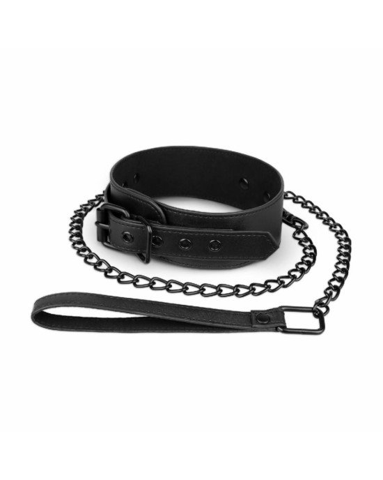 Нашийник з повідцем Bedroom Fantasies: Faux Leather Collar & Chain Нашийник з повідцем Bedroom Fantasies: Faux Leather Collar & Chain