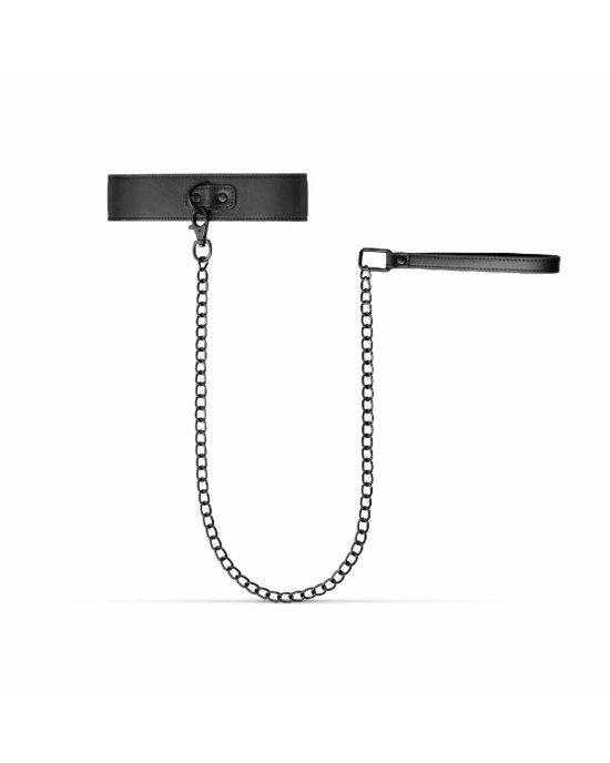 Нашийник з повідцем Bedroom Fantasies: Faux Leather Collar & Chain Нашийник з повідцем Bedroom Fantasies: Faux Leather Collar & Chain