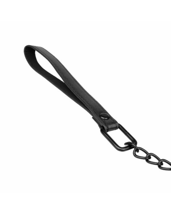 Нашийник з повідцем Bedroom Fantasies: Faux Leather Collar & Chain Нашийник з повідцем Bedroom Fantasies: Faux Leather Collar & Chain
