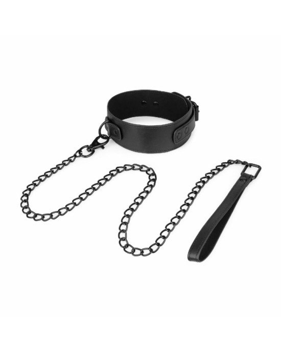 Нашийник з повідцем Bedroom Fantasies: Faux Leather Collar & Chain Нашийник з повідцем Bedroom Fantasies: Faux Leather Collar & Chain