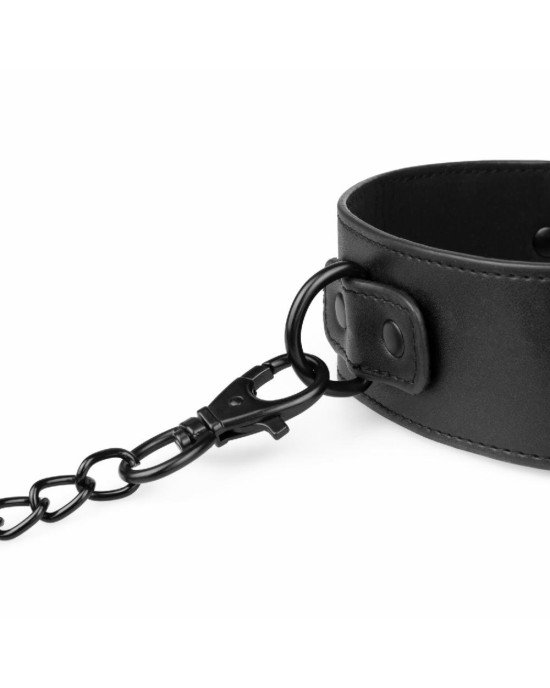 Нашийник з повідцем Bedroom Fantasies: Faux Leather Collar & Chain Нашийник з повідцем Bedroom Fantasies: Faux Leather Collar & Chain