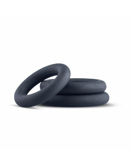 Набір ерекційних кілець Boners 3-Piece Cock Ring Set – Grey, 3; 3,3 та 4,4 см Набір ерекційних кілець Boners 3-Piece Cock Ring Set – Grey, 3; 3,3 та 4,4 см