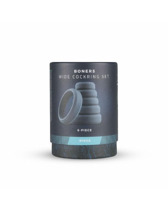 Набір ерекційних кілець Boners 6-Piece Cock Ring Set Набір ерекційних кілець Boners 6-Piece Cock Ring Set