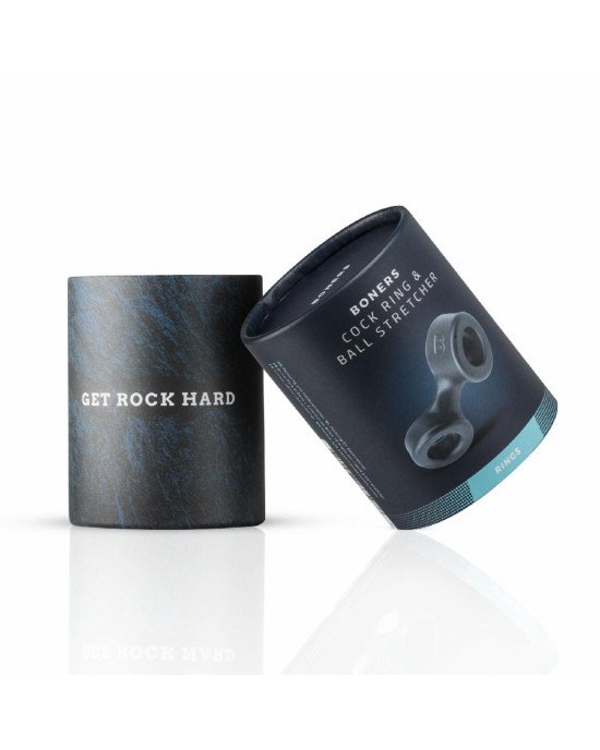 Ерекційне кільце Boners Cock Ring And Ball Stretcher - Grey Ерекційне кільце Boners Cock Ring And Ball Stretcher - Grey