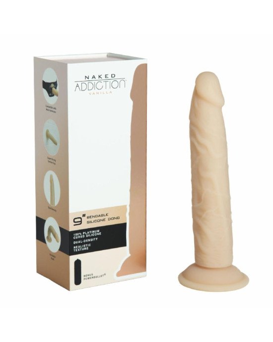 Фалоімітатор Naked Addiction – 9” Silicone Dual Density Bendable Dildo - Vanilla Фалоімітатор Naked Addiction – 9” Silicone Dual Density Bendable Dildo - Vanilla