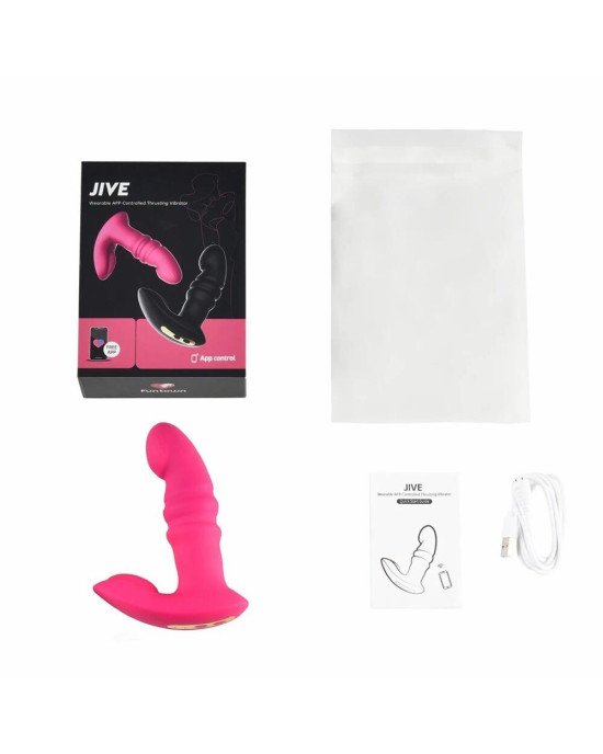 Вібратор з поступальними рухами Fun Town Jive Pink, пульт ДК Вібратор з поступальними рухами Fun Town Jive Pink, пульт ДК