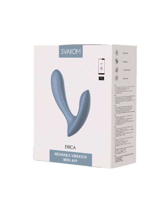 Смарт-вібратор в трусики Svakom Erica Dusty Blue, дуже гнучкий, 2 мотори