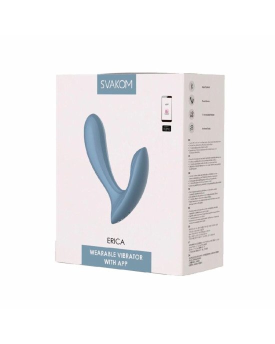 Смарт-вібратор в трусики Svakom Erica Dusty Blue, дуже гнучкий, 2 мотори Смарт-вібратор в трусики Svakom Erica Dusty Blue, дуже гнучкий, 2 мотори
