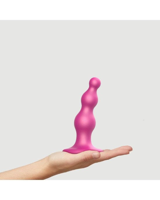 Насадка для страпона Strap-On-Me Dildo Plug Beads Framboise Metallic S Насадка для страпона Strap-On-Me Dildo Plug Beads Framboise Metallic S