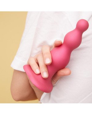 Насадка для страпона Strap-On-Me Dildo Plug Beads Framboise Metallic XL