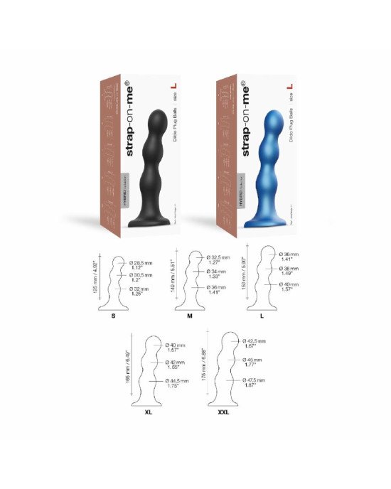 Насадка для страпона Strap-On-Me Dildo Plug Balls Black S Насадка для страпона Strap-On-Me Dildo Plug Balls Black S