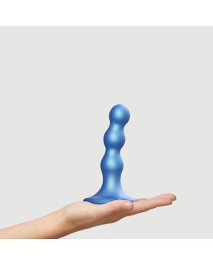 Насадка для страпона Strap-On-Me Dildo Plug Balls Blue Metallic S