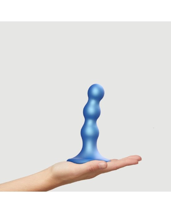 Насадка для страпона Strap-On-Me Dildo Plug Balls Blue Metallic S Насадка для страпона Strap-On-Me Dildo Plug Balls Blue Metallic S