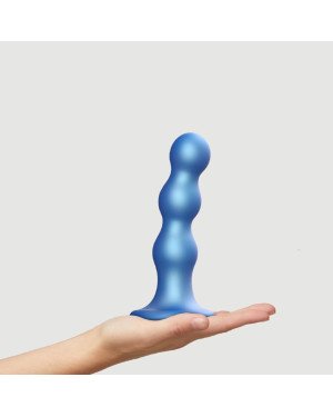 Насадка для страпона Strap-On-Me Dildo Plug Balls Blue Metallic L