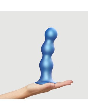 Насадка для страпона Strap-On-Me Dildo Plug Balls Blue Metallic XXL