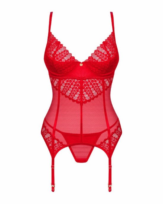 Корсет Obsessive Ingridia corset & thong XS/S