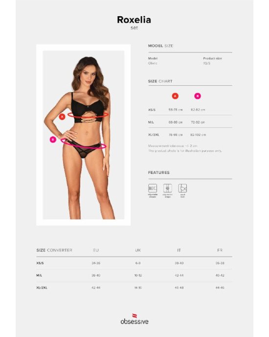 Комплект Obsessive Roxelia 2-pcs set XS/S Комплект Obsessive Roxelia 2-pcs set XS/S
