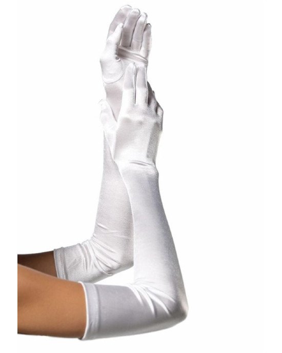 Довгі рукавички Leg Avenue Extra Long Satin Gloves white Довгі рукавички Leg Avenue Extra Long Satin Gloves white