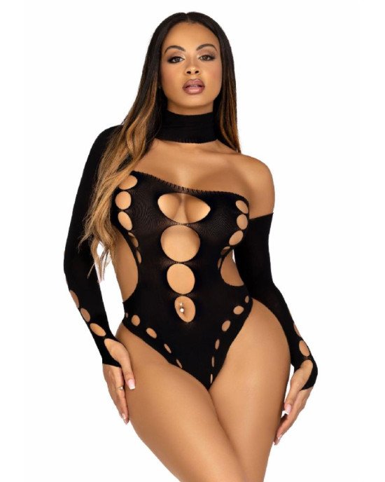 Боді Leg Avenue Seamless thong back bodysuit Black One Size