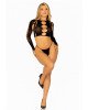Комплект Leg Avenue Long sleeve crop top & string Black One Size