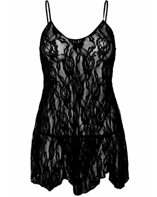 Пеньюар Leg Avenue Rose Lace Flair Chemise Black One Size Пеньюар Leg Avenue Rose Lace Flair Chemise Black One Size