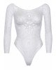 Боді Leg Avenue Snap crotch thong back teddy White S/M Боді Leg Avenue Snap crotch thong back teddy White S/M