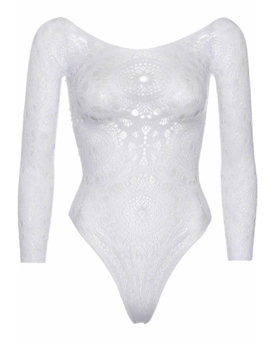Боді Leg Avenue Snap crotch thong back teddy White M/L