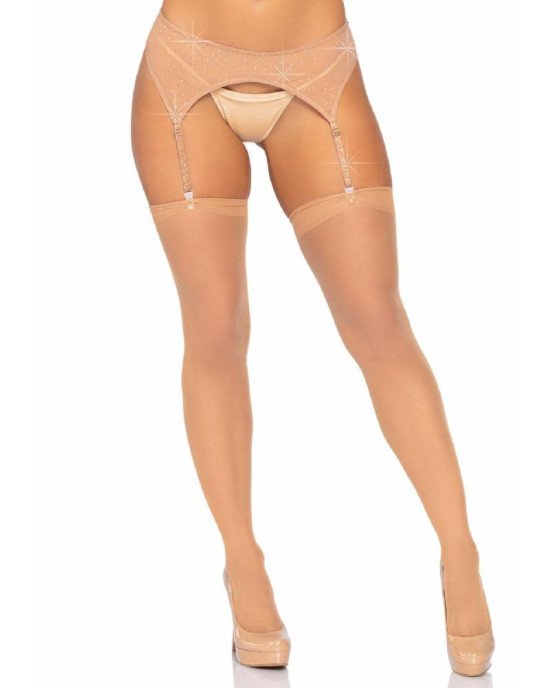 Пояс для панчох Leg Avenue Rhinestone garterbelt Nude One Size