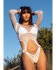 Боді Leg Avenue Top bodysuit with thong back White Боді Leg Avenue Top bodysuit with thong back White