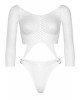 Боді Leg Avenue Top bodysuit with thong back White Боді Leg Avenue Top bodysuit with thong back White