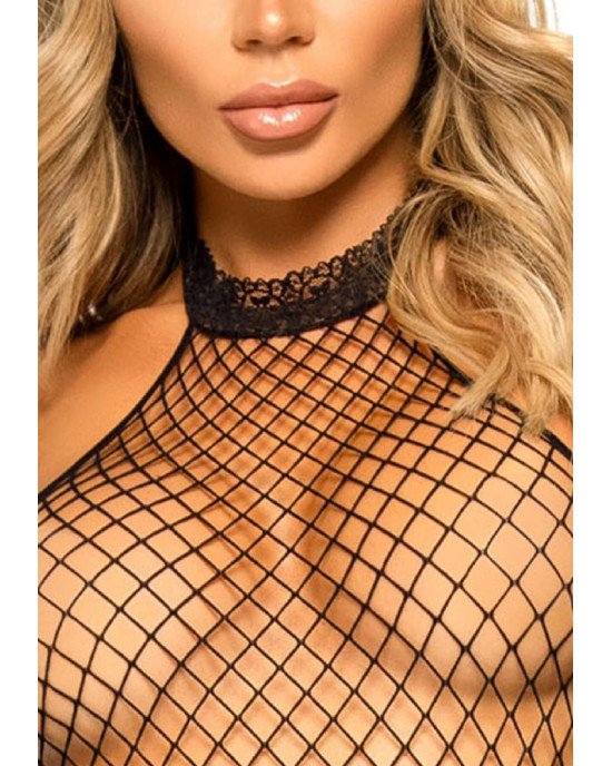 Бодістокінг Leg Avenue Racer neck bodystocking Black Бодістокінг Leg Avenue Racer neck bodystocking Black