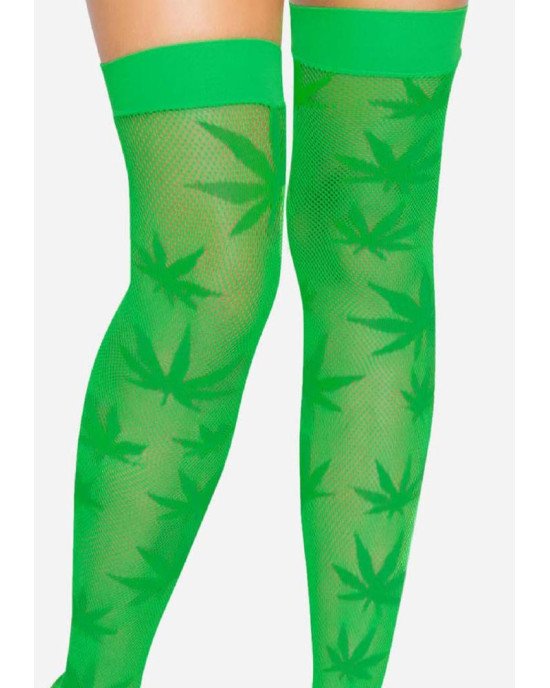 Панчохи Leg Avenue 420 Net thigh highs Green Панчохи Leg Avenue 420 Net thigh highs Green