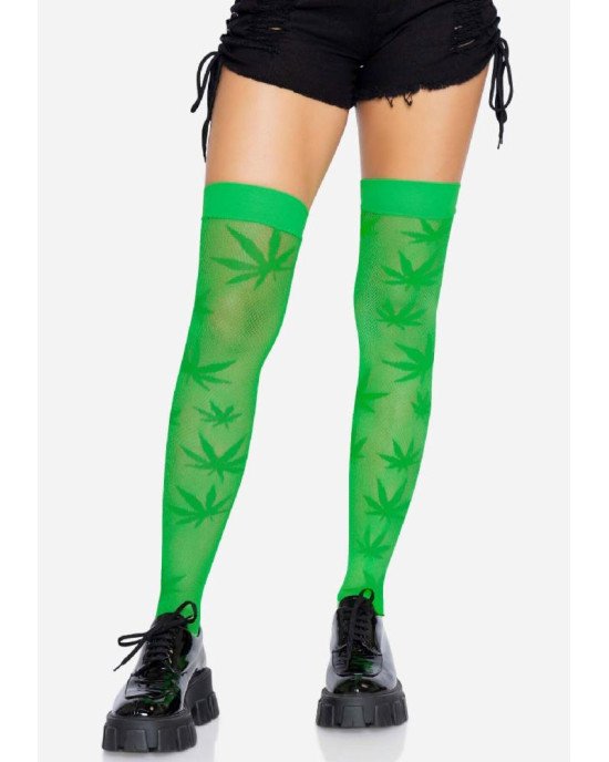 Панчохи Leg Avenue 420 Net thigh highs Green Панчохи Leg Avenue 420 Net thigh highs Green