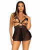 Пеньюар Leg Avenue Lace and mesh babydoll & panty Black L Пеньюар Leg Avenue Lace and mesh babydoll & panty Black L