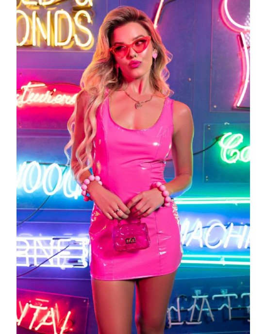 Сукня Leg Avenue Pink vinyl mini dress S