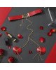Пестис-сердечка з пензликами та чокером JSY Nipple Sticker RT236114 Red Пестис-сердечка з пензликами та чокером JSY Nipple Sticker RT236114 Red